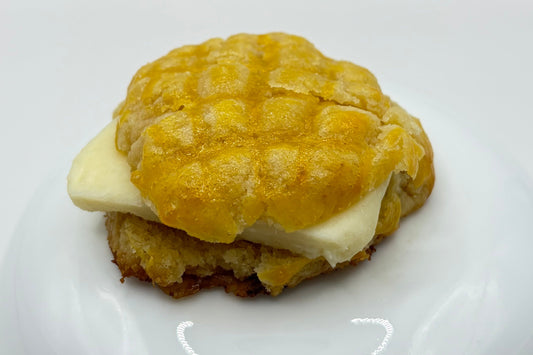 Golden Crust pineapple bun custard cookie. Crumb Societies, Pacifica, California