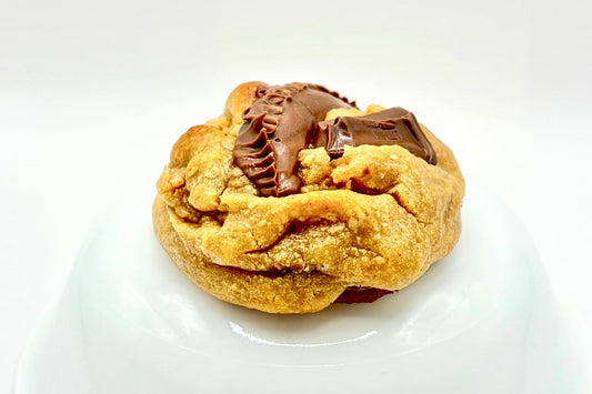 Peanut butter cookie on white background